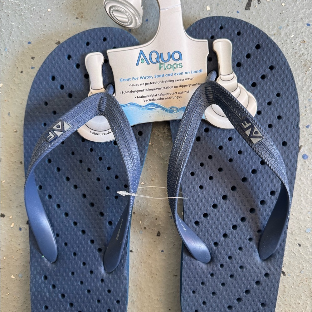 Aqua Flops Navy Blue Textured Flip Flops